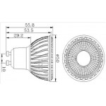 Lámpara LED GU10 COB 5W 90º, Regulable